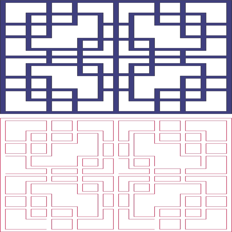 طرح وکتور طرح مربعی مناسب برای استفاده در دستگاه های cnc چوب و cnc لیزر - square pattern vector art dxf file