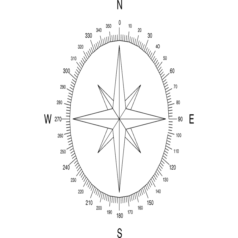 طرح قطب نمای شمال مناسب برای استفاده در دستگاه های cnc چوب و cnc لیزر - north arrow compass dxf file