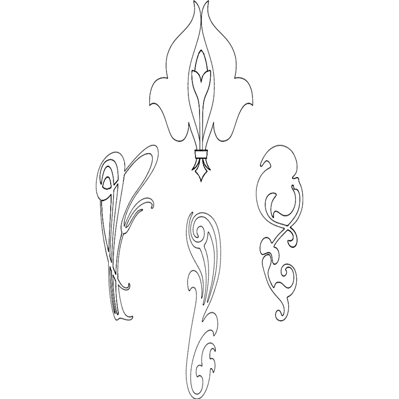 طرح گل مناسب برای استفاده در دستگاه های cnc چوب و cnc لیزر - design flowers dxf file