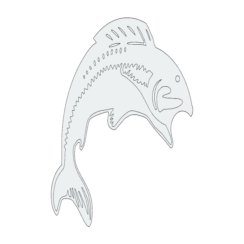 طرح پرش ماهی مناسب برای استفاده در دستگاه های cnc چوب و cnc لیزر - fish jump dxf file