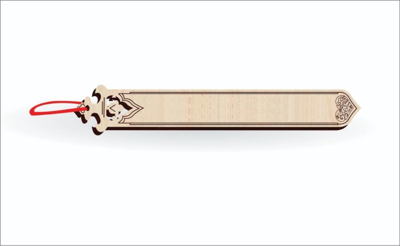 طرح بوک مارک چوبی طرح سفارشی مناسب برای استفاده در دستگاه های cnc چوب و cnc لیزر - laser cut custom designe wooden bookmark