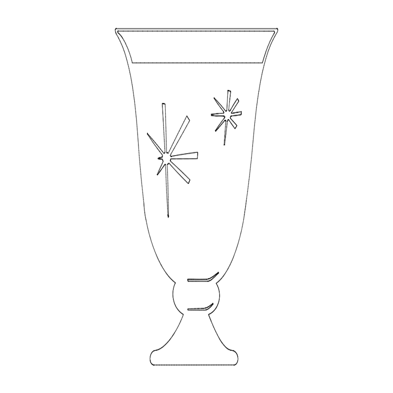 طرح شیشه شات فانتزی مناسب برای استفاده در دستگاه های cnc چوب و cnc لیزر - fancy shot glass dxf file