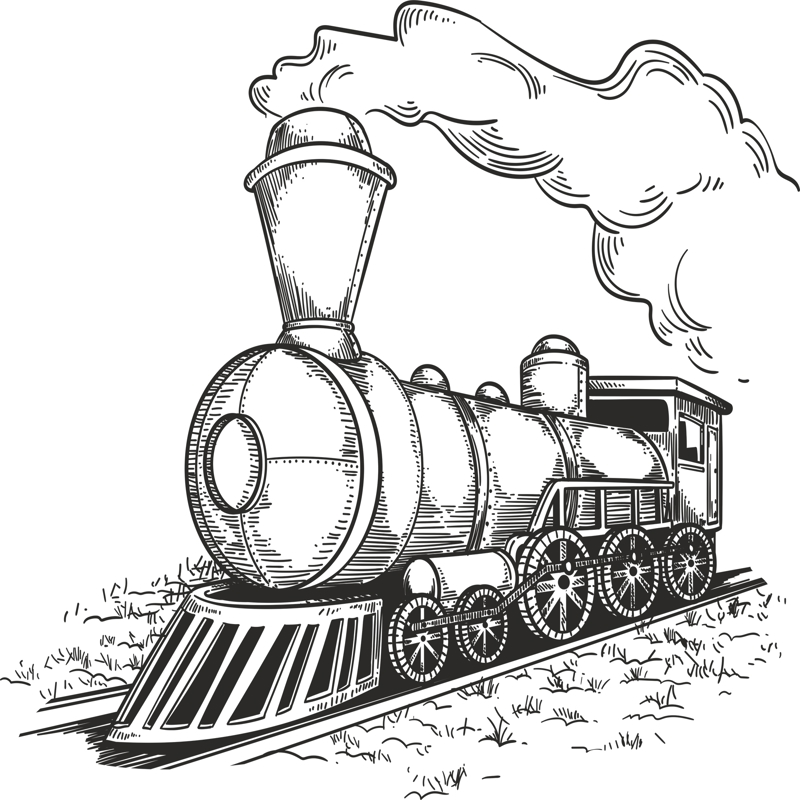 طرح لوکوموتیو قدیمی مناسب برای استفاده در دستگاه های cnc چوب و cnc لیزر - retro locomotive cdr file