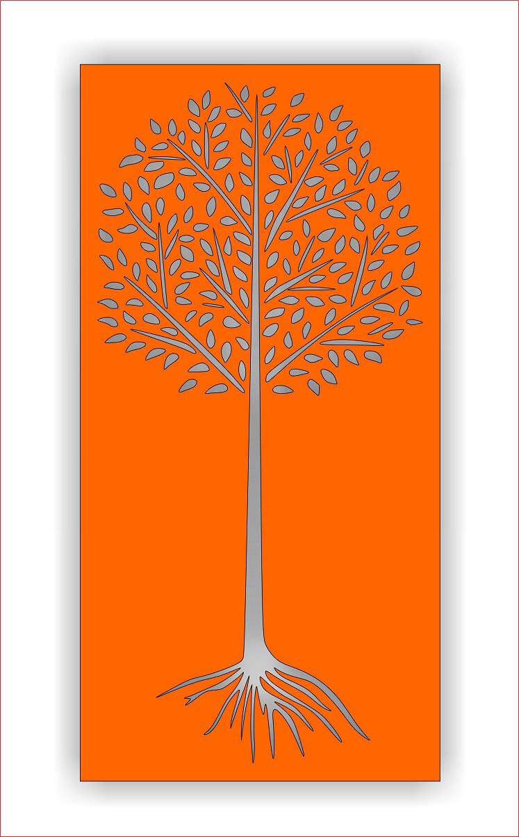 طرح درخت روی دیوار مناسب برای استفاده در دستگاه های cnc چوب و cnc لیزر - laser cutting tree screen pattern cdr file