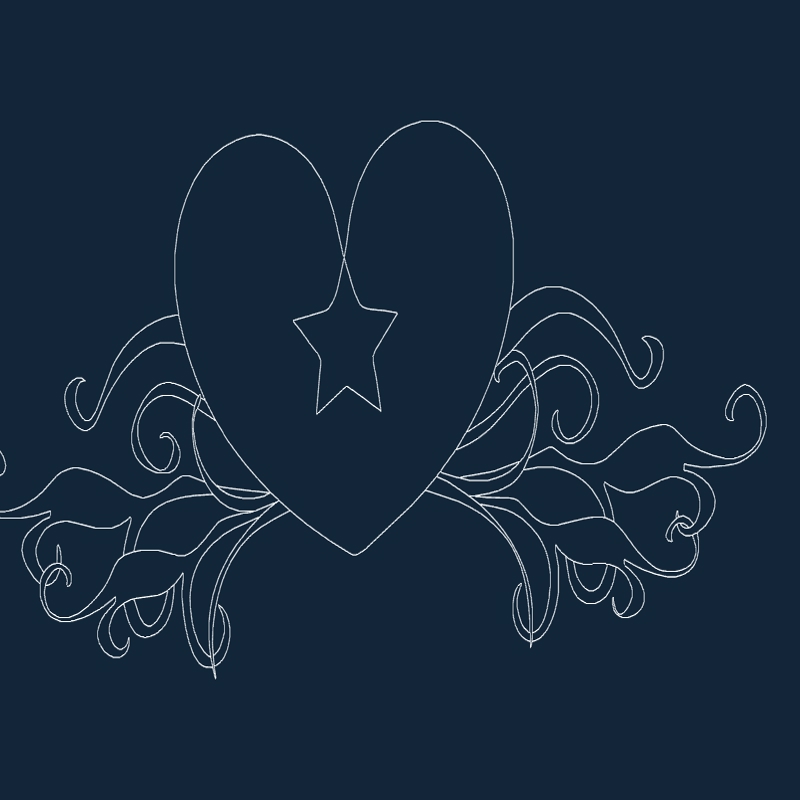 طرح ستاره قلبی مناسب برای استفاده در دستگاه های cnc چوب و cnc لیزر - heart star dxf