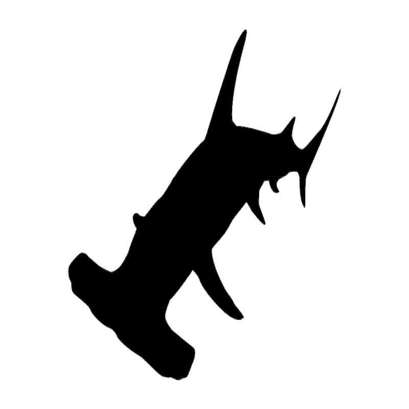 طرح کوسه سر چکشی مناسب برای استفاده در دستگاه های cnc چوب و cnc لیزر - hammer head shark silhouette dxf file