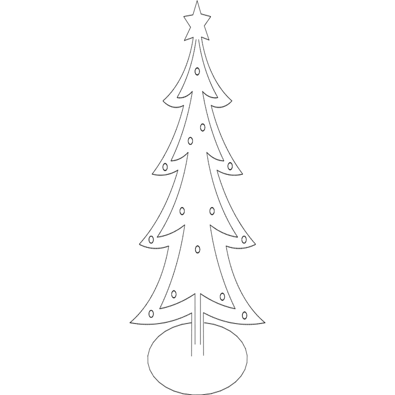 طرح درخت کریسمس مناسب برای استفاده در دستگاه های cnc چوب و cnc لیزر - christmas tree dxf file