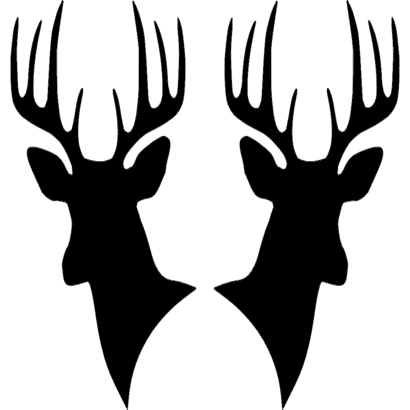 طرح سیلوئت دو سر گوزن مناسب برای استفاده در دستگاه های cnc چوب و cnc لیزر - two deer heads silhouette dxf file