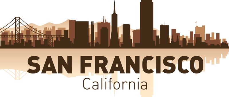 طرح وکتور هنری افق سانفرانسیسکو مناسب برای استفاده در دستگاه های cnc چوب و cnc لیزر - san francisco skyline vector art cdr file