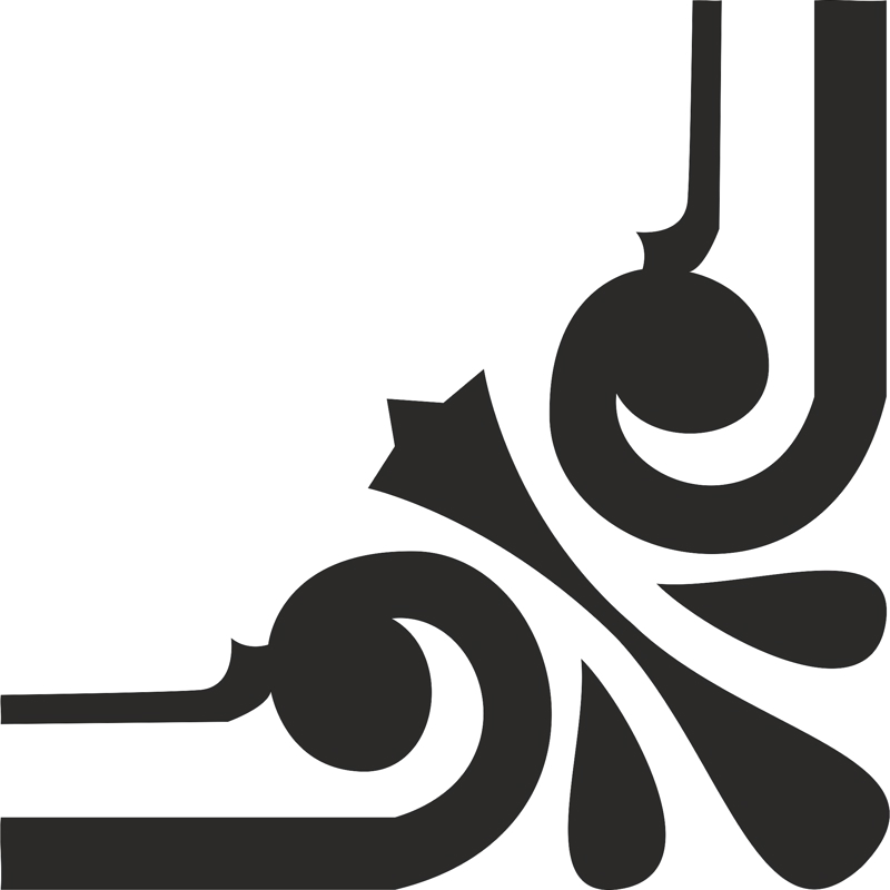 طرح وکتور گوشه توری مناسب برای استفاده در دستگاه های cnc چوب و cnc لیزر - lace corner vector dxf file