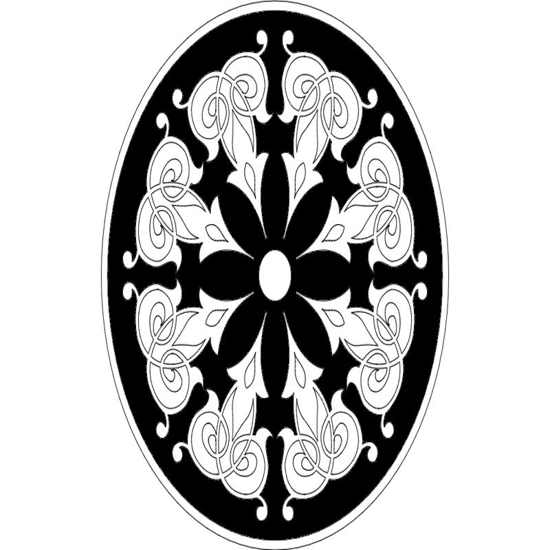 طرح گل گرد مناسب برای استفاده در دستگاه های cnc چوب و cnc لیزر - round floral design dxf file