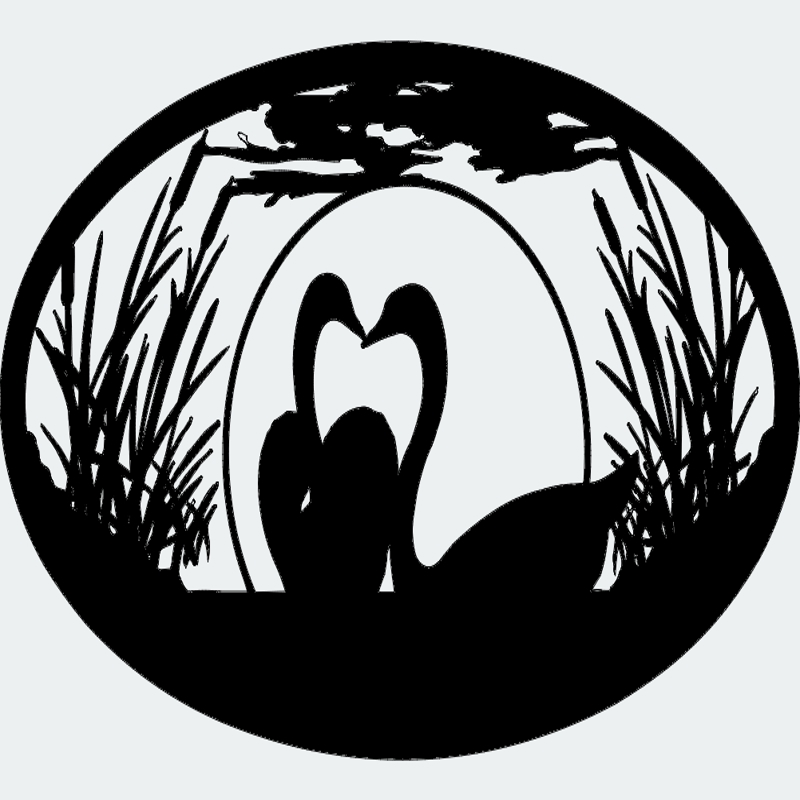 طرح جفت قو مناسب برای استفاده در دستگاه های cnc چوب و cnc لیزر - swan pair dxf file
