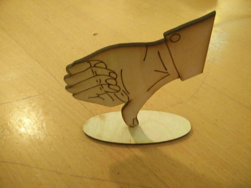 طرح انگشت شست فانتزی با پایه مناسب برای استفاده در دستگاه های cnc چوب و cnc لیزر - laser cut fancy thumb down with stand svg file