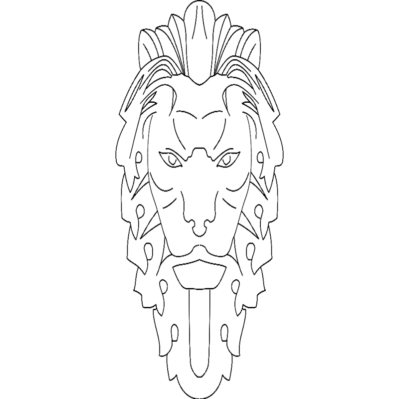 طرح شیر مناسب برای استفاده در دستگاه های cnc چوب و cnc لیزر - lion dxf file
