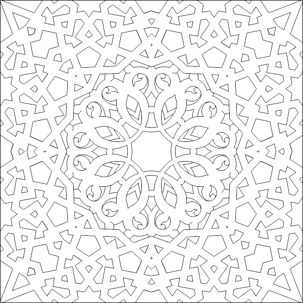 طرح فایل dwg طرح وکتور تزئینات اسلامی مناسب برای استفاده در دستگاه های cnc چوب و cnc لیزر - islamic ornament vector pattern dwg file