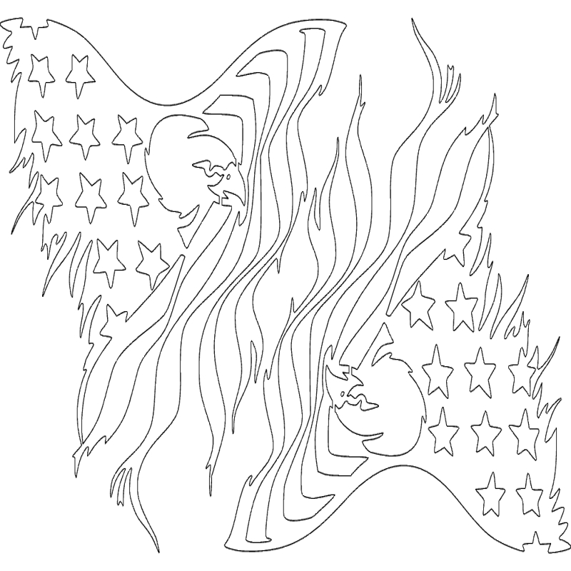 طرح پرچم عقاب مناسب برای استفاده در دستگاه های cnc چوب و cnc لیزر - eagle flag dxf file