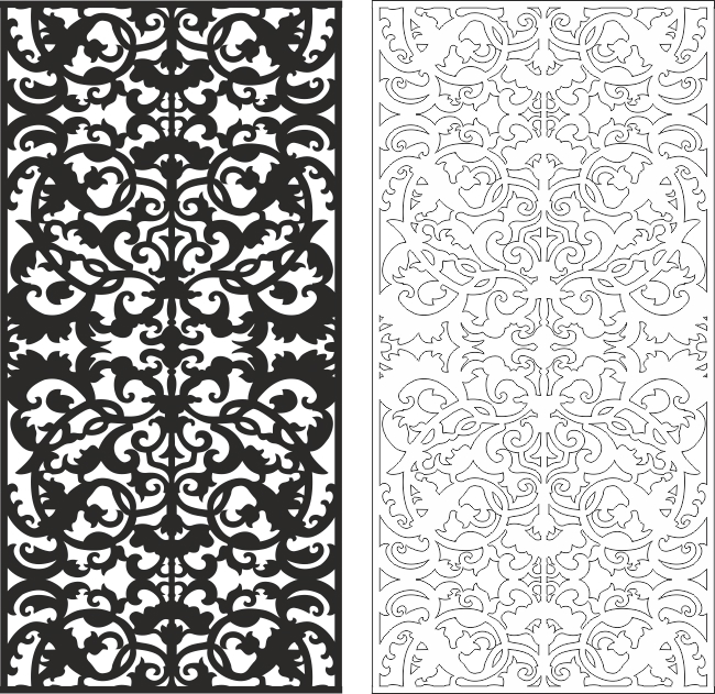 طرح گل بدون درز مناسب برای استفاده در دستگاه های cnc چوب و cnc لیزر - floral seamless pattern cdr file