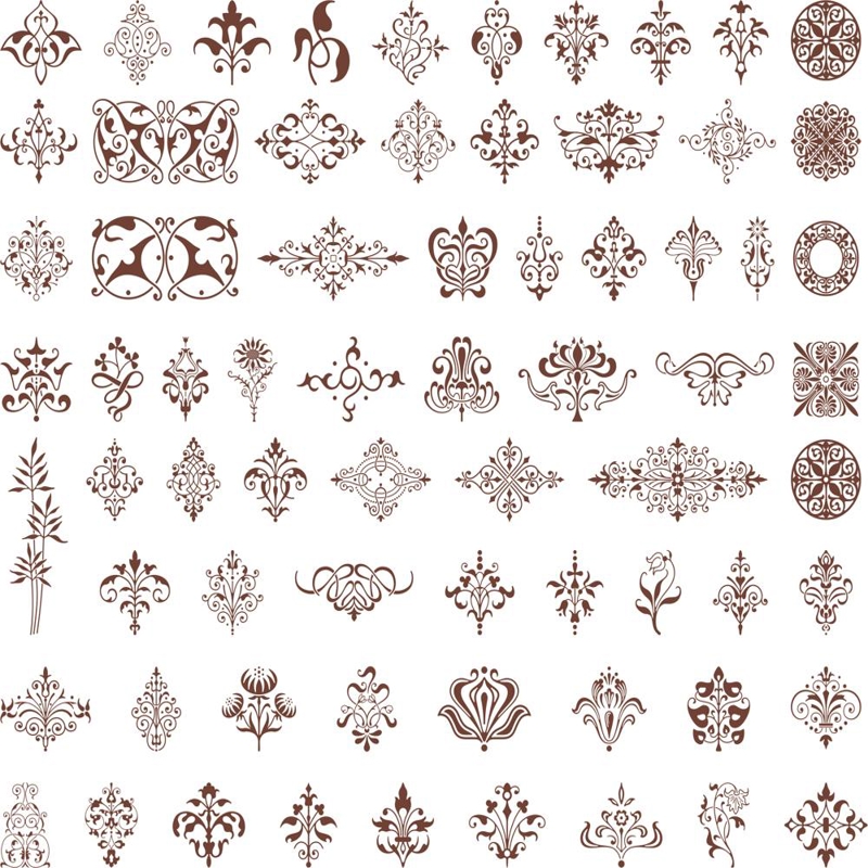 طرح وکتور عناصر طراحی تزئینی مناسب برای استفاده در دستگاه های cnc چوب و cnc لیزر - ornamental design element vectors cdr file