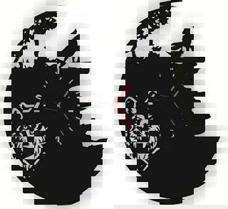 طرح ساعت‌های وینیل طرح گرگ، مناسب برای استفاده در دستگاه های cnc چوب و cnc لیزر - vinyl watches wolf cdr cdr file