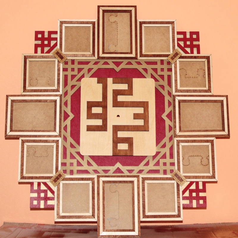 طرح ساعت قاب عکسی مناسب برای استفاده در دستگاه های cnc چوب و cnc لیزر - picture frame clock cdr file