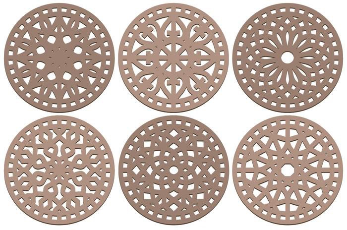 طرح وکتور زیرلیوانی های تزئینی مناسب برای استفاده در دستگاه های cnc چوب و cnc لیزر - coasters laser cut decorative vectors cdr file