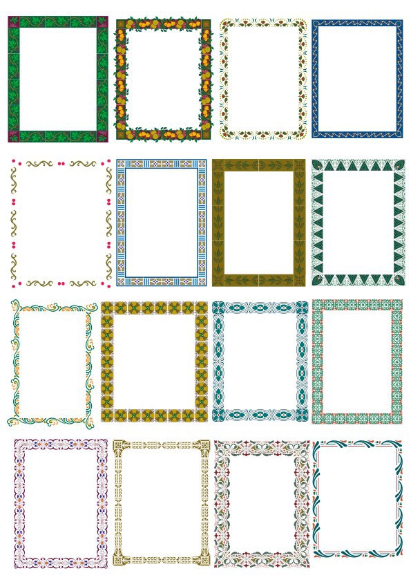 طرح فایل کورل cdr برای قاب و حاشیه گلدار مناسب برای استفاده در دستگاه های cnc چوب و cnc لیزر - floral frame border set cdr file