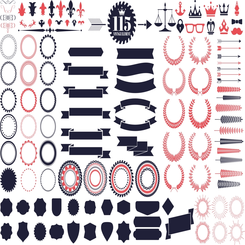 طرح لوگو با طرح قدیمی مناسب برای استفاده در دستگاه های cnc چوب و cnc لیزر - vintage logo kit cdr file