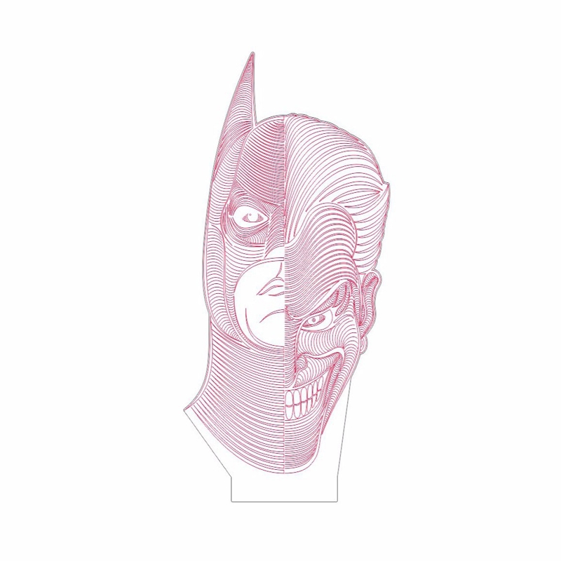 طرح بتمن و جوکر مناسب برای استفاده در دستگاه های cnc چوب و cnc لیزر - batman joker dxf file