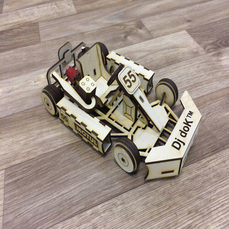 طرح سه میلی‌متری ماشین کارتینگ مناسب برای استفاده در دستگاه های cnc چوب و cnc لیزر - laser cut go kart car 3mm cdr file
