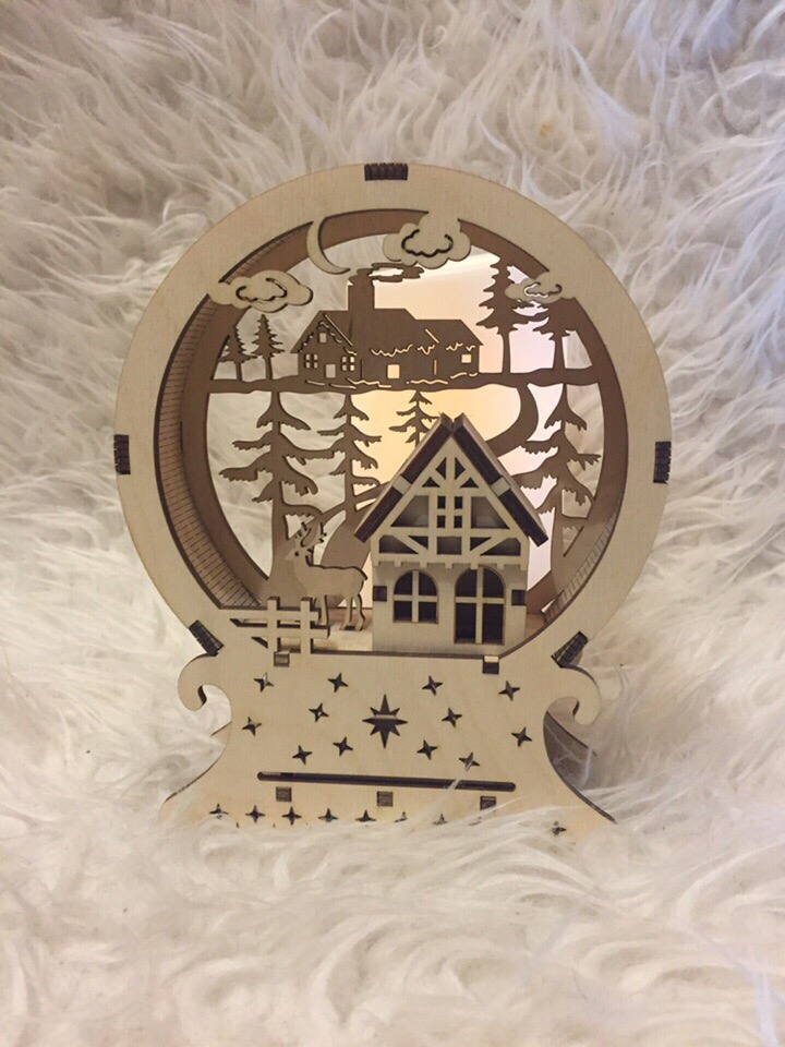 طرح چراغ سال نو مناسب برای استفاده در دستگاه های cnc چوب و cnc لیزر - laser cut new year lamp cdr file