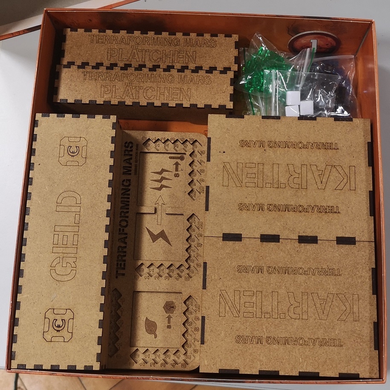 طرح و تخته بازیکن مریخ برای تغییر شکل زمین مناسب برای استفاده در دستگاه های cnc چوب و cnc لیزر - laser cut terraforming mars player board svg file