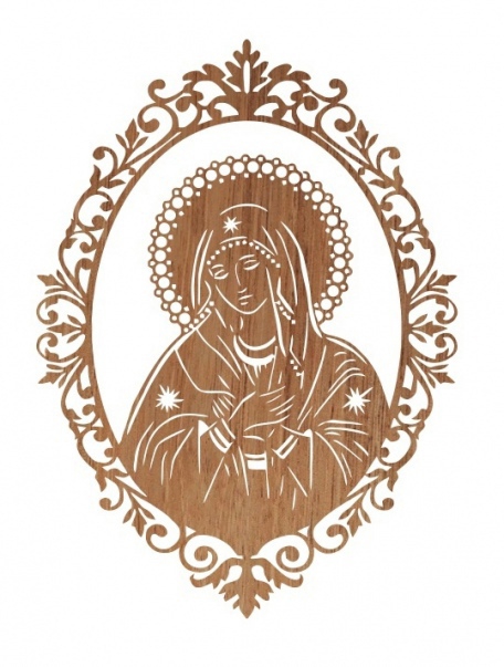طرح حکاکی بانوی ما مناسب برای استفاده در دستگاه های cnc چوب و cnc لیزر - laser cut engrave our lady cdr file