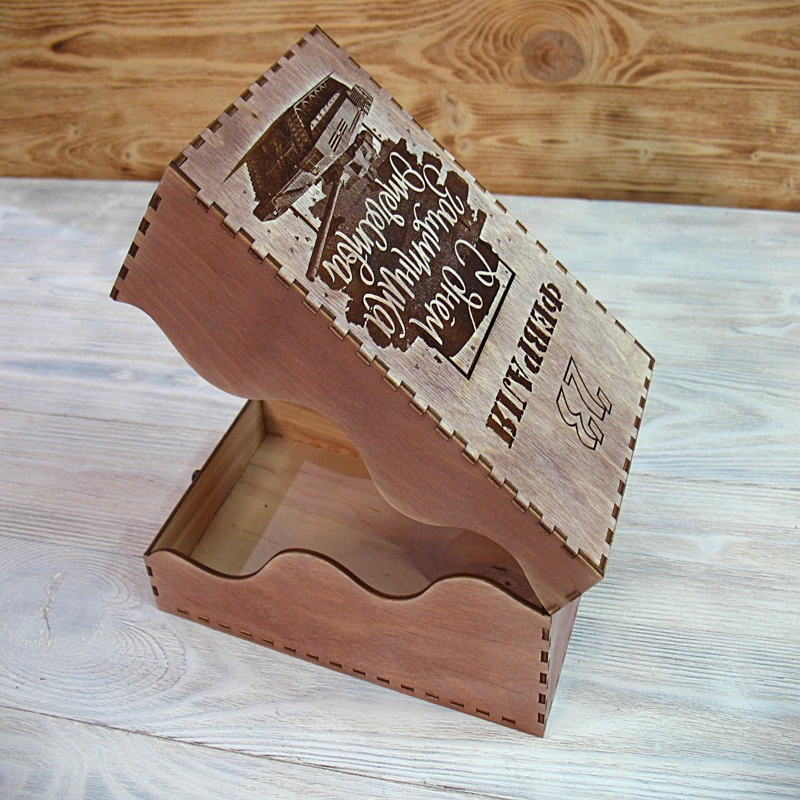طرح جعبه چوبی موج دار مناسب برای استفاده در دستگاه های cnc چوب و cnc لیزر - laser cut wooden wave shape box cdr file