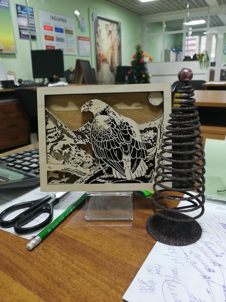 طرح لایه باز عقاب مناسب برای استفاده در دستگاه های cnc چوب و cnc لیزر - laser cut layered eagle drawing template cdr file