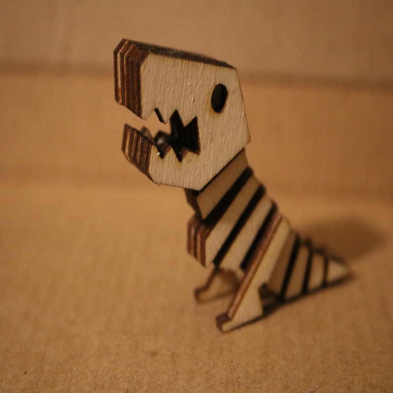 طرح تی رکس کوچولو مناسب برای استفاده در دستگاه های cnc چوب و cnc لیزر - laser cut tiny t rex cdr file