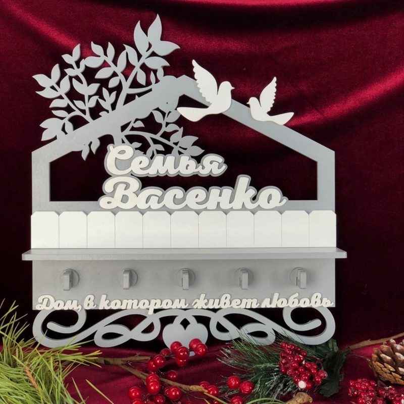 طرح جاکلیدی چوبی شخصی مناسب برای استفاده در دستگاه های cnc چوب و cnc لیزر - laser cut personalised wooden key holder cdr file