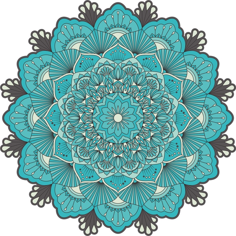 طرح ماندالا (چرخ هستی)ی سبز رترو مناسب برای استفاده در دستگاه های cnc چوب و cnc لیزر - retro green mandala eps file