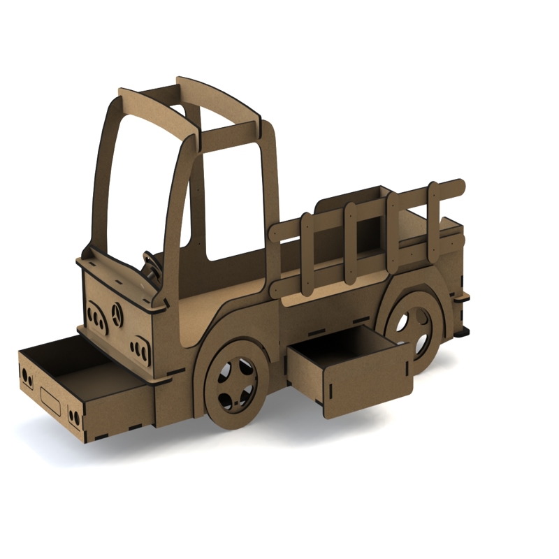 طرح تخت خواب کودک مناسب برای استفاده در دستگاه های cnc چوب و cnc لیزر - car beds for kids laser cut cdr file