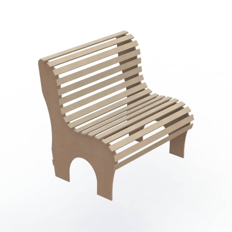 طرح نیمکت چوبی مناسب برای استفاده در دستگاه های cnc چوب و cnc لیزر - laser cut wooden bench cdr file