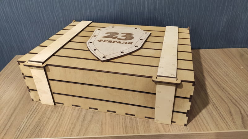 طرح جعبه کادو جعبه نظامی مناسب برای استفاده در دستگاه های cnc چوب و cnc لیزر - laser cut military crate gift box cdr file