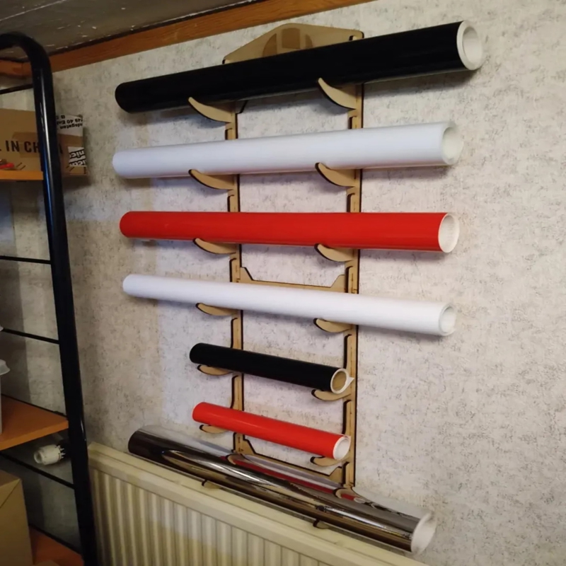 طرح رول وینیل مناسب برای استفاده در دستگاه های cnc چوب و cnc لیزر - laser cut vinyl roll storage dxf file
