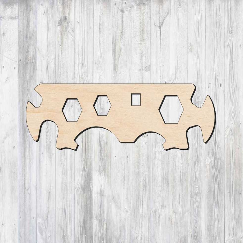 طرح آچار شش گوش چندکاره چند سوراخه مناسب برای استفاده در دستگاه های cnc چوب و cnc لیزر - laser cut multifunctional multihole hex wrench template cdr file