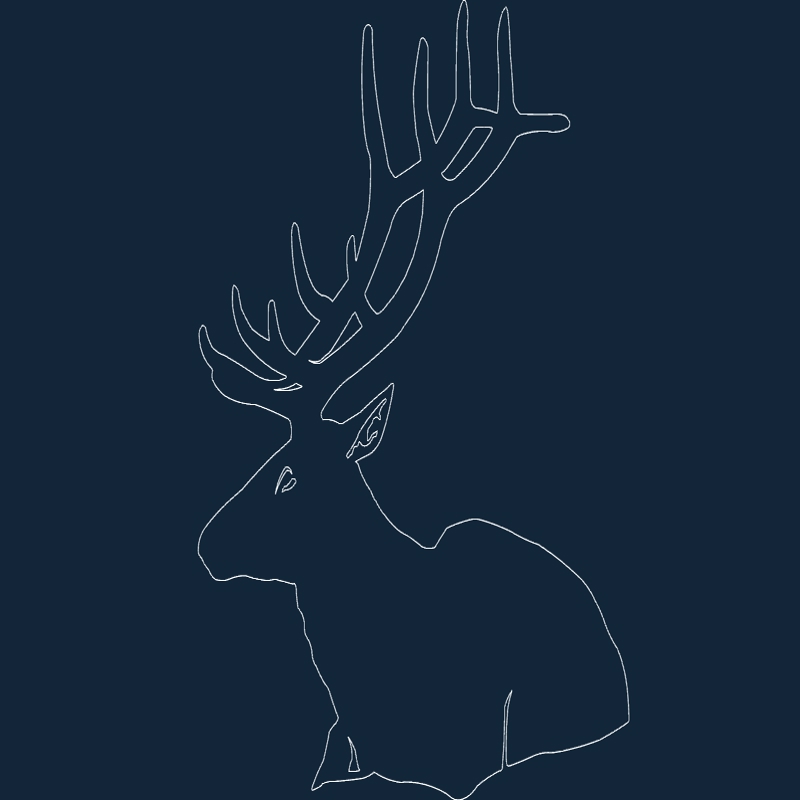 طرح گوزن نشسته مناسب برای استفاده در دستگاه های cnc چوب و cnc لیزر - animal deer sitting dxf file