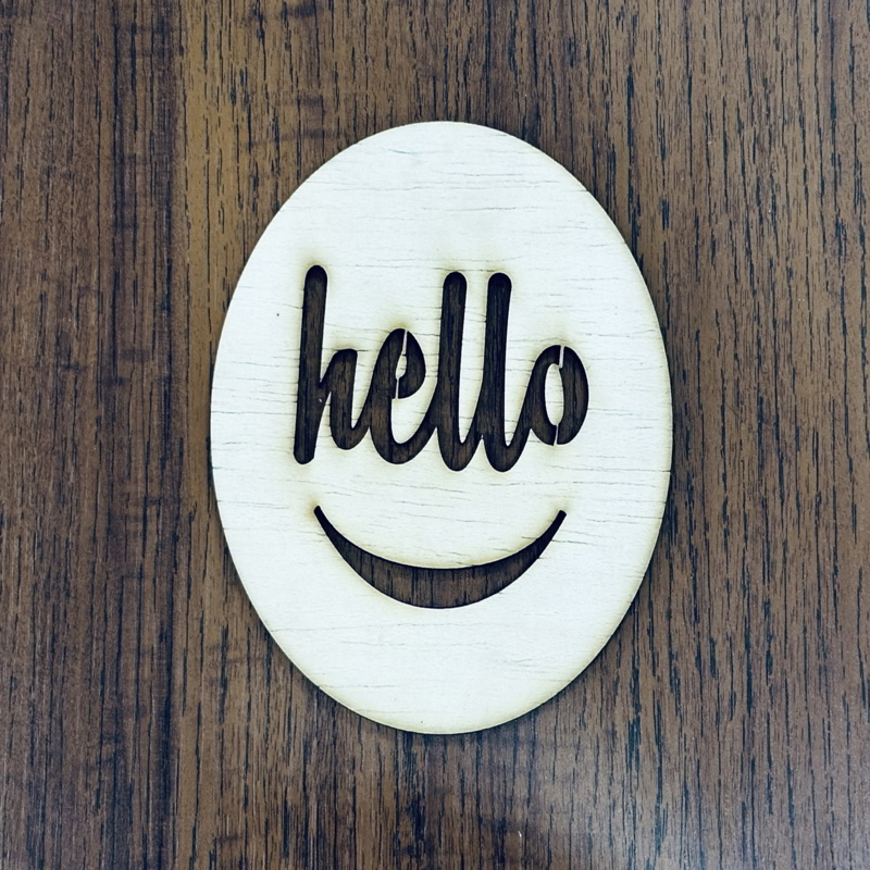 طرح سلام و صورتک خندان مناسب برای استفاده در دستگاه های cnc چوب و cnc لیزر - laser cut hello smiley face cdr file