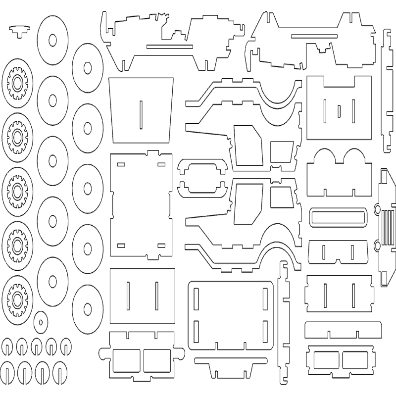 طرح جیپ مناسب برای استفاده در دستگاه های cnc چوب و cnc لیزر - jeep dxf file