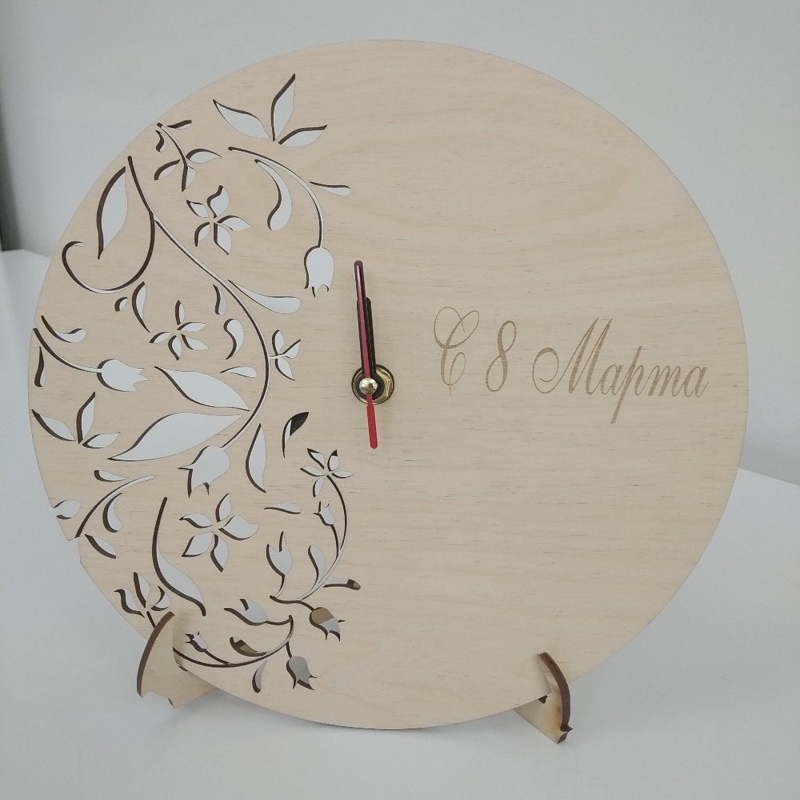 طرح ساعت طرح گل مدرن مناسب برای استفاده در دستگاه های cnc چوب و cnc لیزر - laser cut contemporary floral clock cdr file