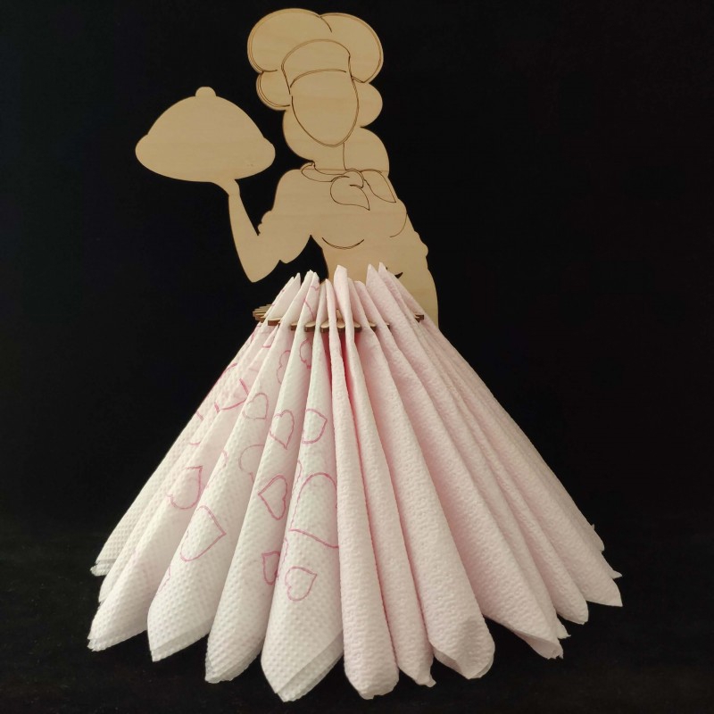 طرح جا دستمال سفره پیشخدمت مناسب برای استفاده در دستگاه های cnc چوب و cnc لیزر - laser cut waitress napkin holder cdr file