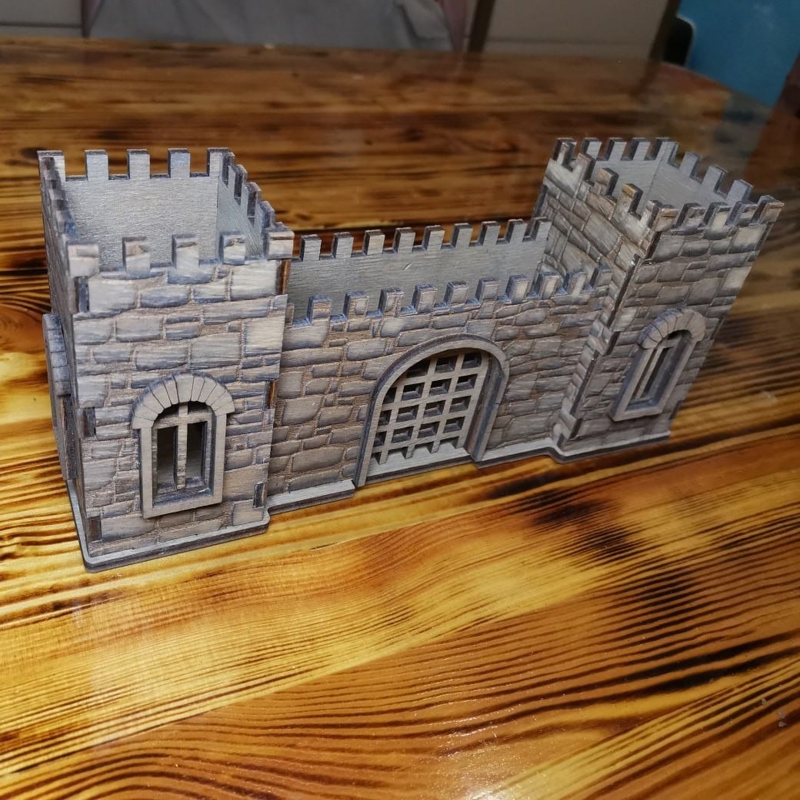طرح مدل سه بعدی قلعه قرون وسطایی مناسب برای استفاده در دستگاه های cnc چوب و cnc لیزر - laser cut medieval fortress 3d model simple engraving cdr file