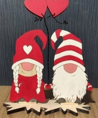 طرح آدمک های بامزه روز ولنتاین مناسب برای استفاده در دستگاه های cnc چوب و cnc لیزر - laser cut cute valentines day gnomes couple cdr file