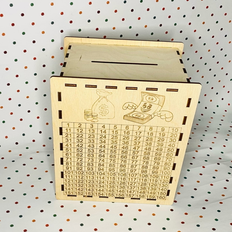 طرح جعبه پس انداز پول ۳۶۵ روزه مناسب برای استفاده در دستگاه های cnc چوب و cnc لیزر - laser cut 365 days money saving box piggy bank cdr file